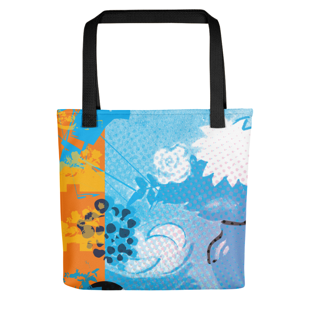 CMYK Cyan Flower Tote Bag | Gifts by Julie Kanapaux | Kan Kan CMYK Cyan Flower Tote Bag | Gifts by Julie Kanapaux | Kan Kan