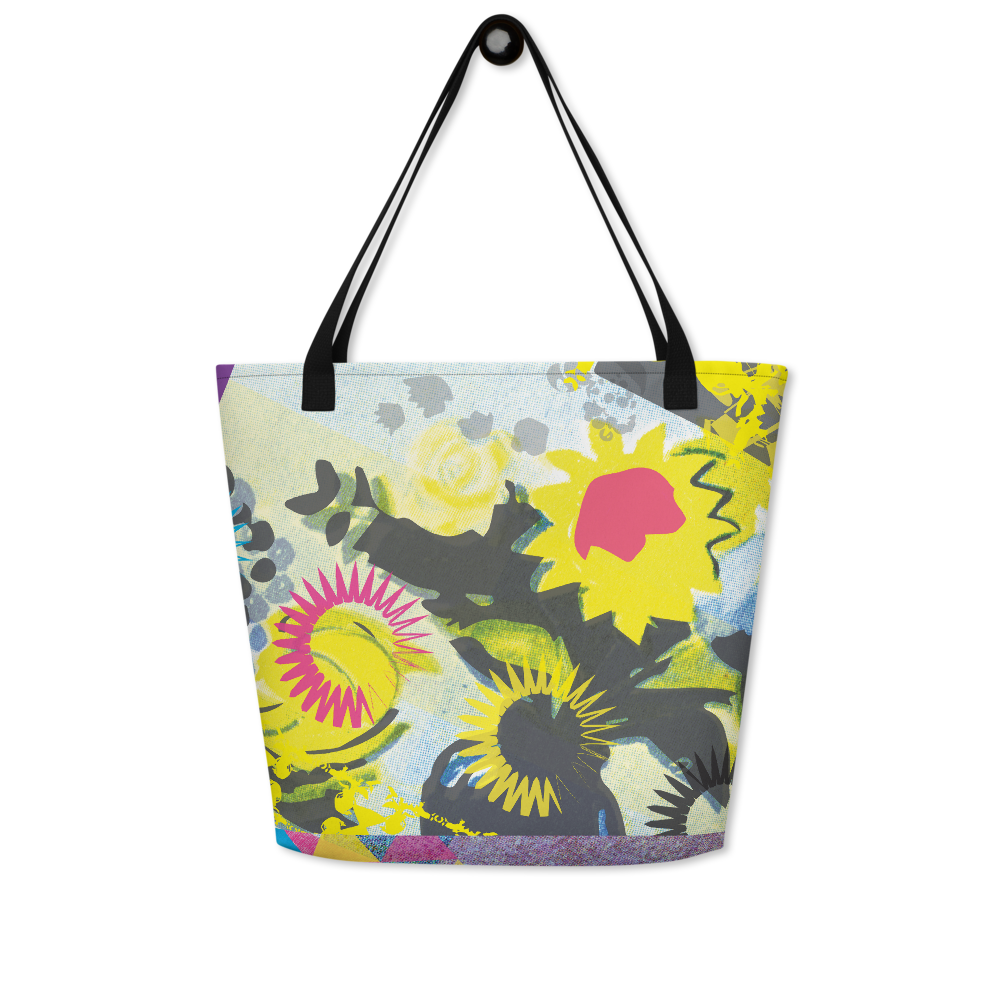 Flowers & Fruit Double-Sided Travel Bag with Pocket