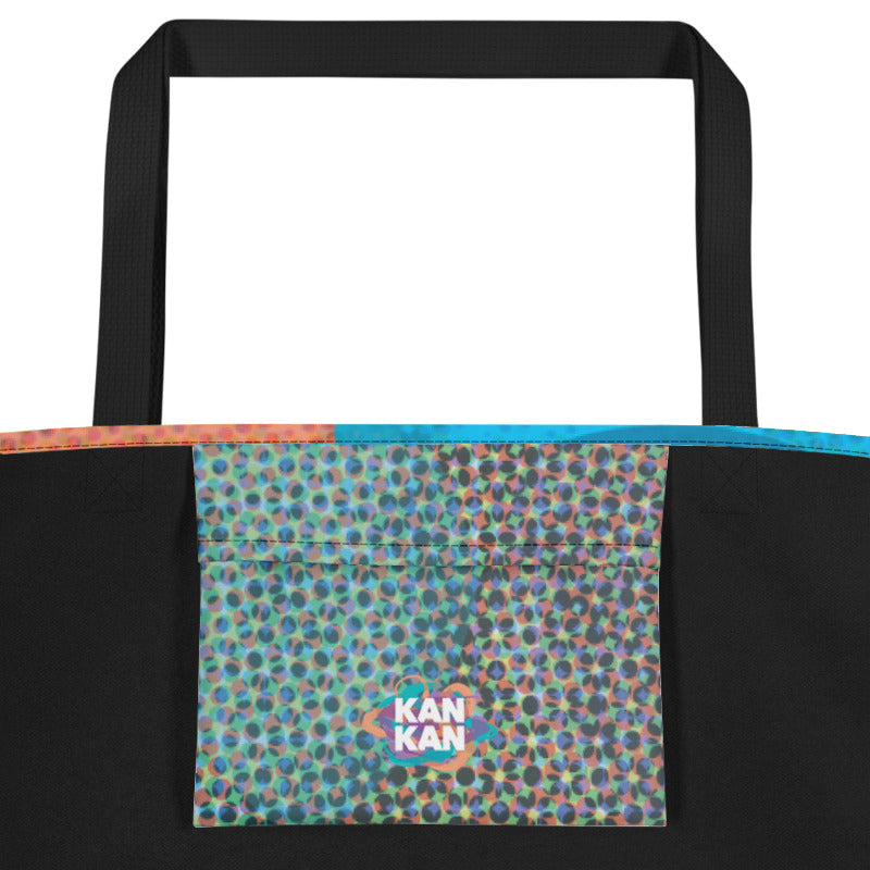 Halftone Happiness Double-Sided Travel Bag with Pocket