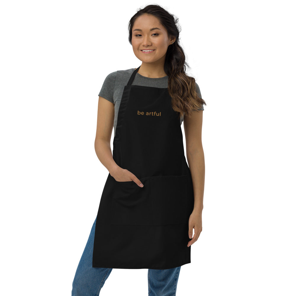 "be artful" Embroidered Apron by Kan Kan Studios