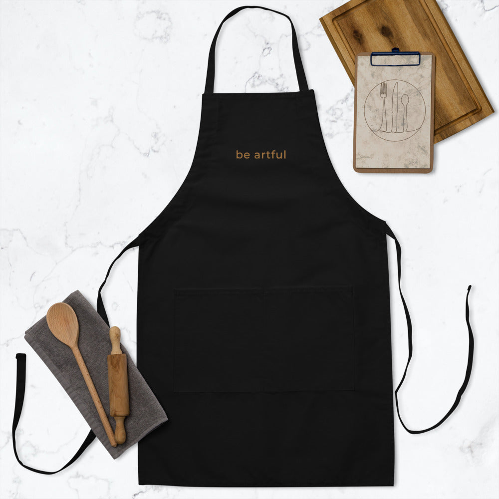 "be artful" Embroidered Apron by Kan Kan Studios